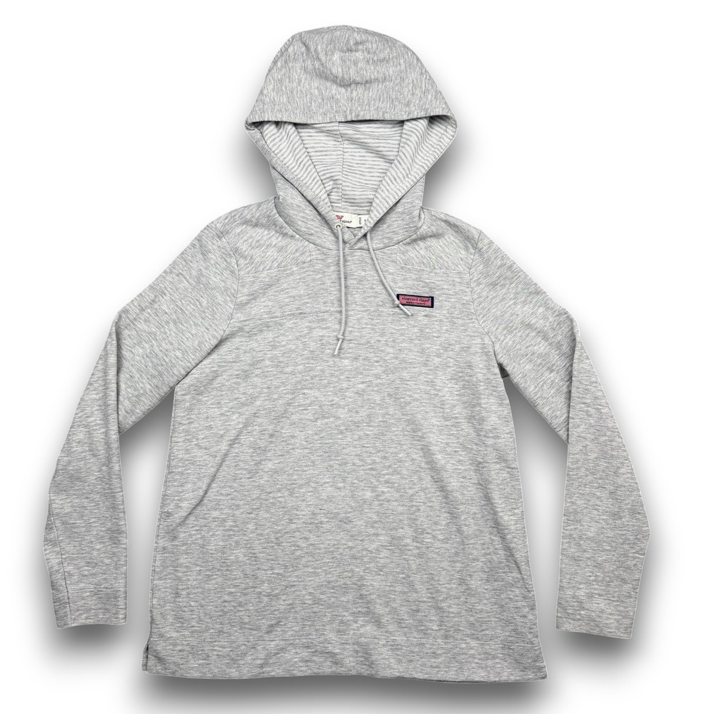 Vineyard Vines Hoodie‎ Women S Gray Long Sleeve Striped Lining Drawstring